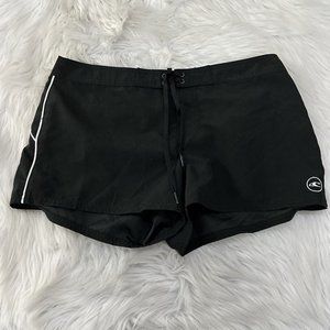 Oneill womens black board shorts 9 tie close side stripe logo